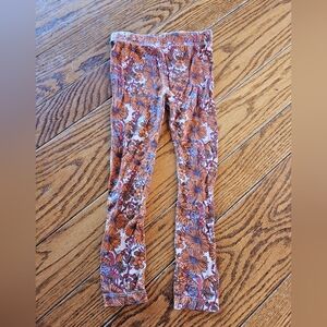 Kate Quinn Orange and Brown Floral Leggings 4T 70s